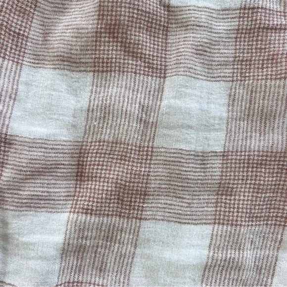 Anthro Heartloom Bently Red Pink Gingham Plaid High Waist Skirt Tie Coverup S - Picture 8 of 8